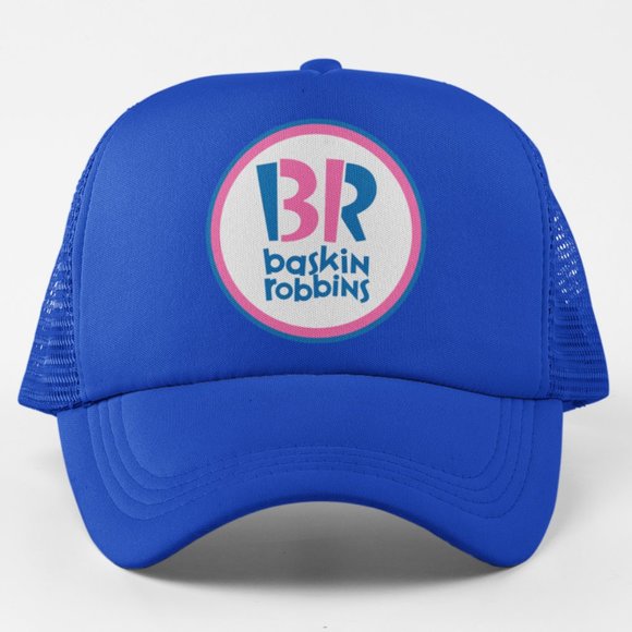 NEW Baskin Robbins 2006 Retro Logo Foam Trucker Mesh Snapback Hat BLUE - Picture 1 of 3